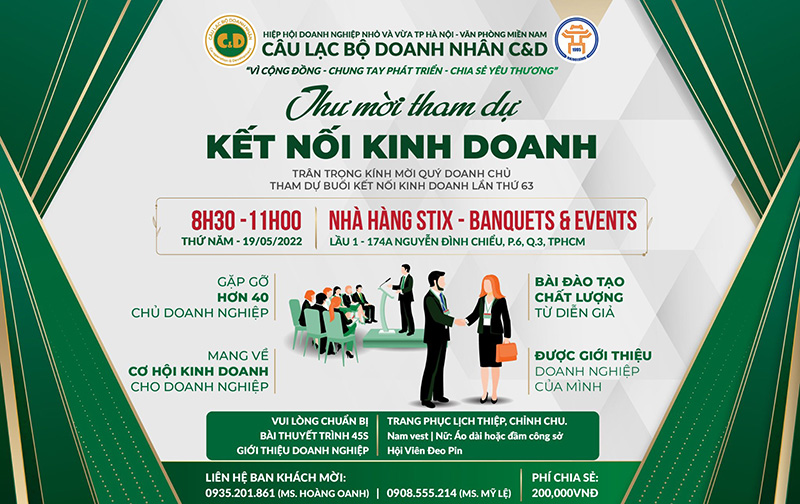 Thư Mời Tham Dự Buổi Kết Nối Kinh Doanh Lần Thứ 63 Của C&D CLUB