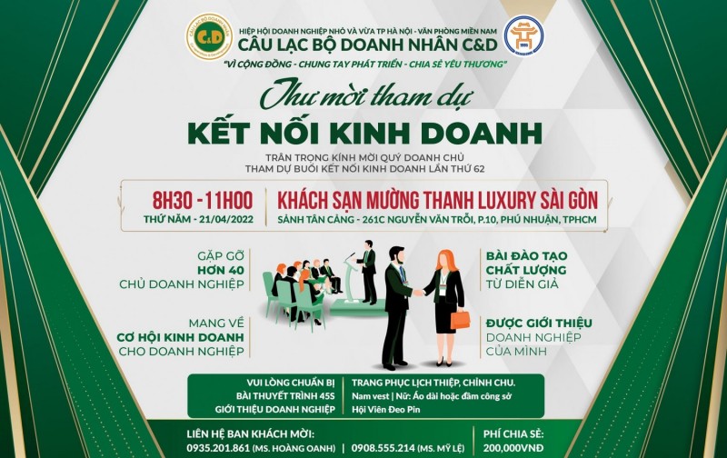 Thư Mời Tham Dự Buổi Kết Nối Kinh Doanh Lần Thứ 62 Của C&D CLUB