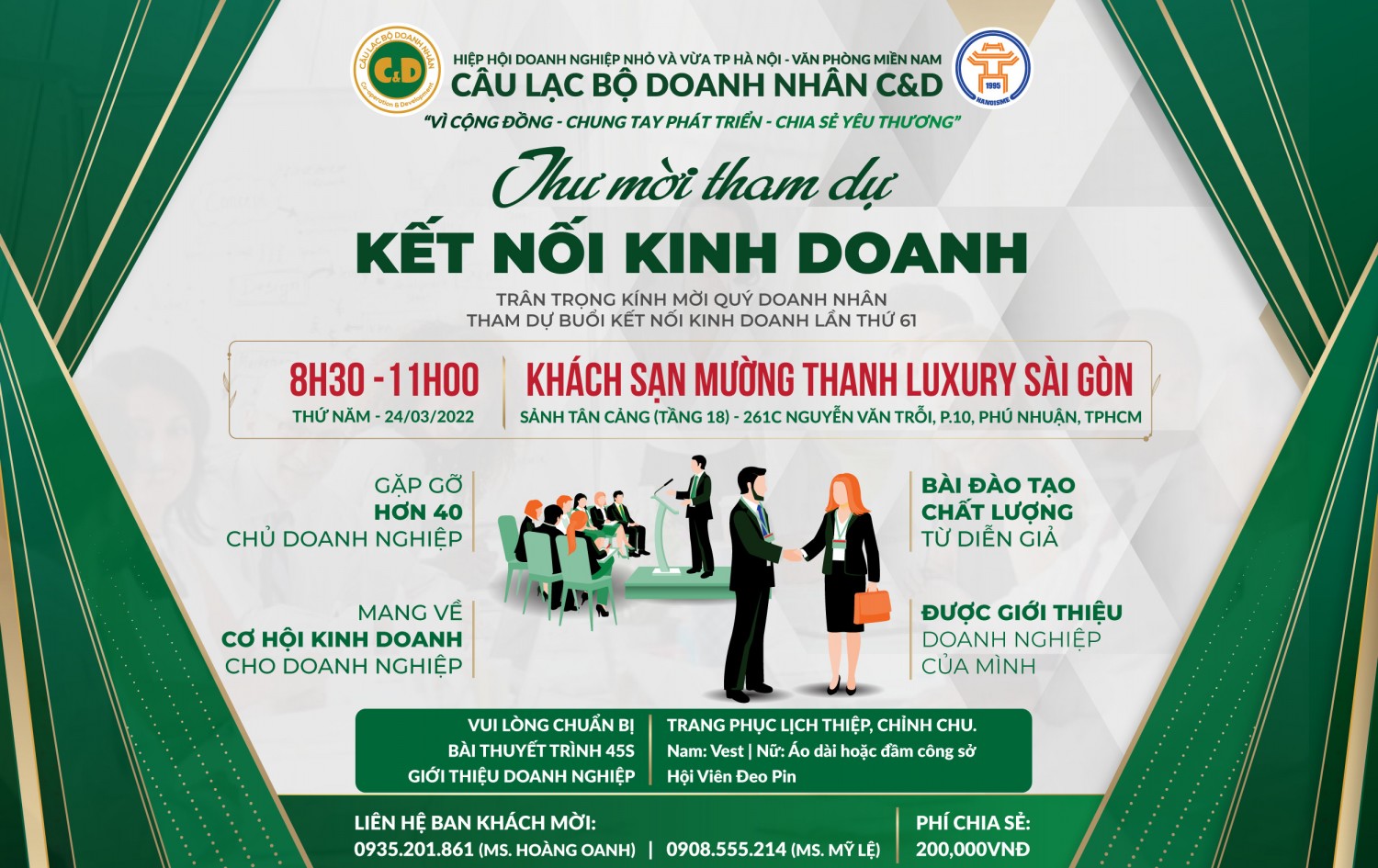 Thư Mời Buổi Kết Nối Kinh Doanh Lần Thứ 61 Của CLB Doanh Nhân C&D